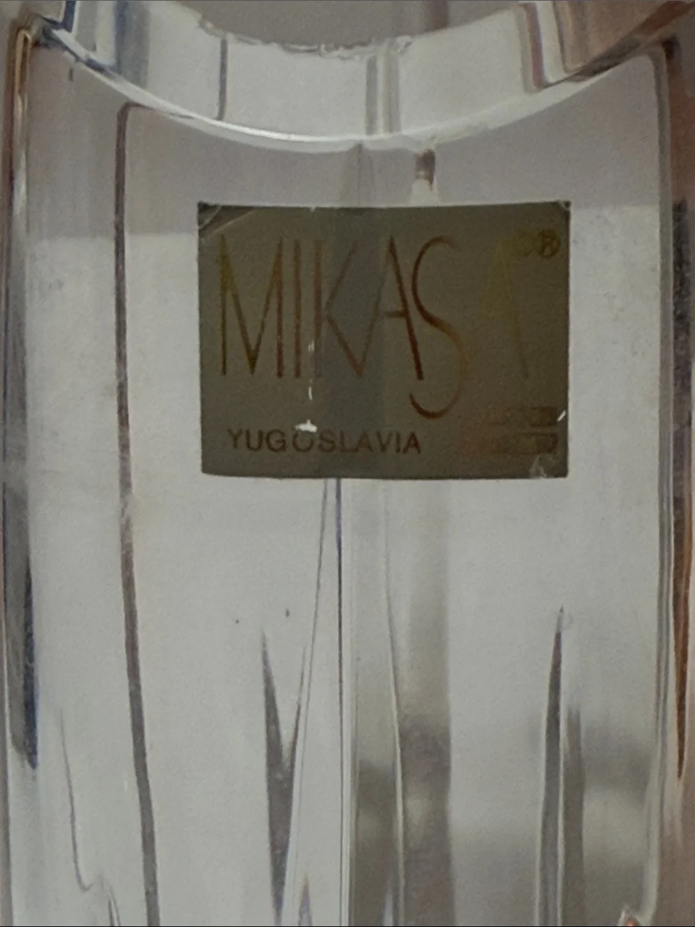 Mikasa Clear Crystal Vase with Vertical Cut Design